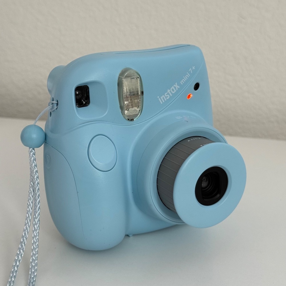 Fujifilm Instax Mini 7+ Instant Film Camera Light Blue Tested Powers On